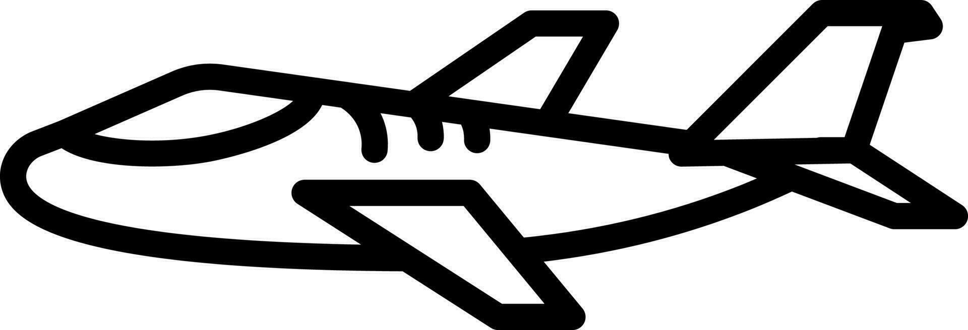 Airplane toy icon in line art. vector