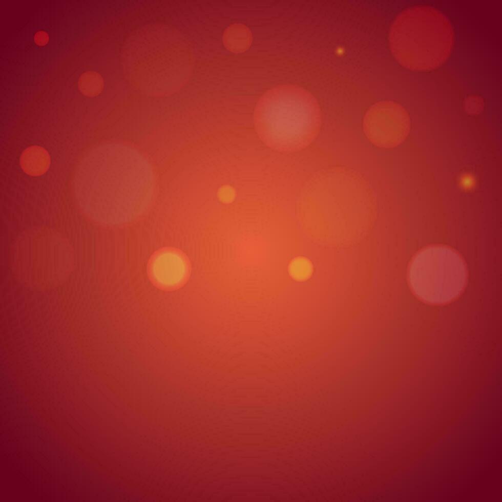 Shiny abstract bokeh lighting effect red background. vector