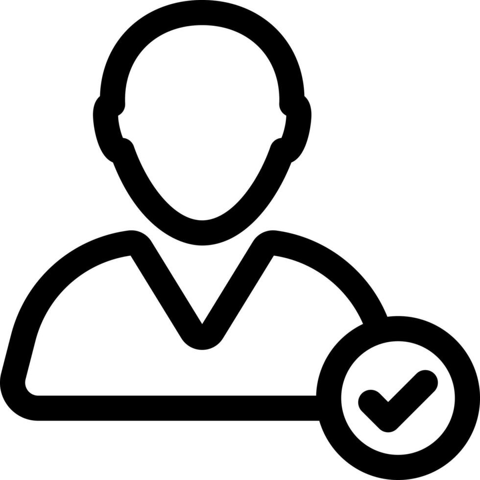 User approval icon or symbol in line art. vector