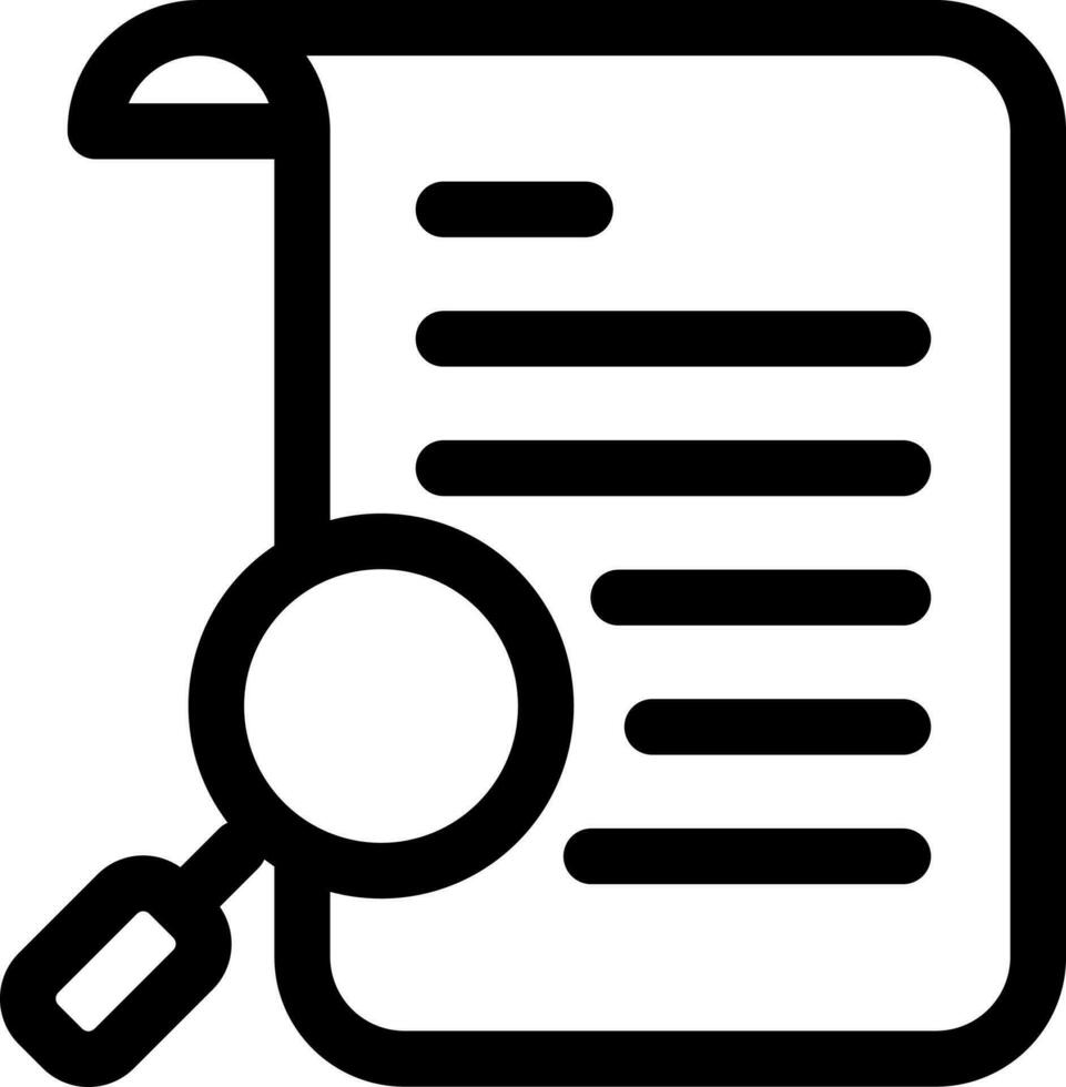 Searching document icon in line art. vector