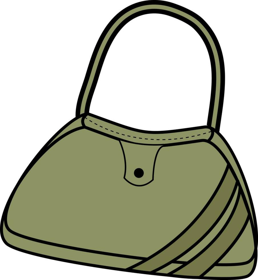 Illustration of female handbag in green color. vector