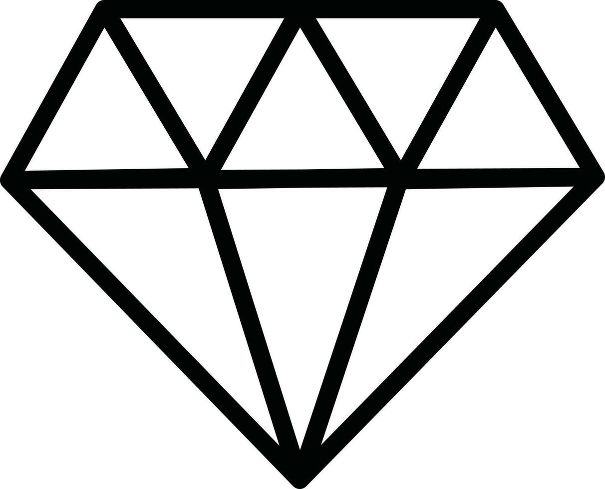 Isolated Diamond icon black line art. vector