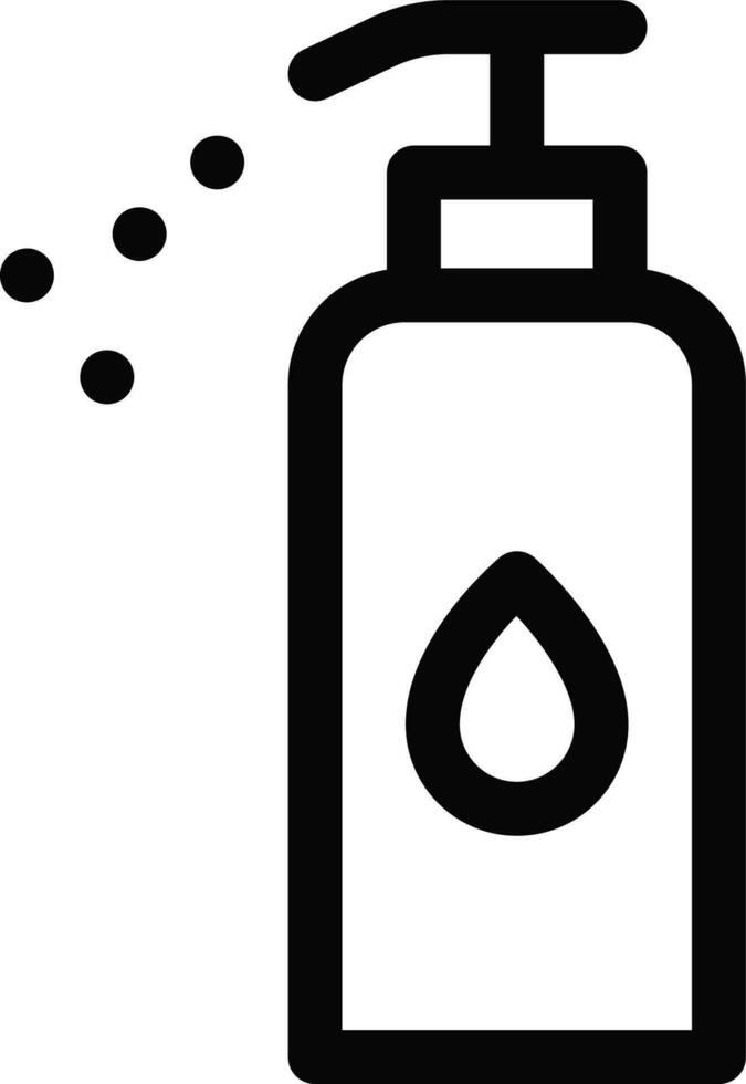 Baby shampoo icon in line art. vector