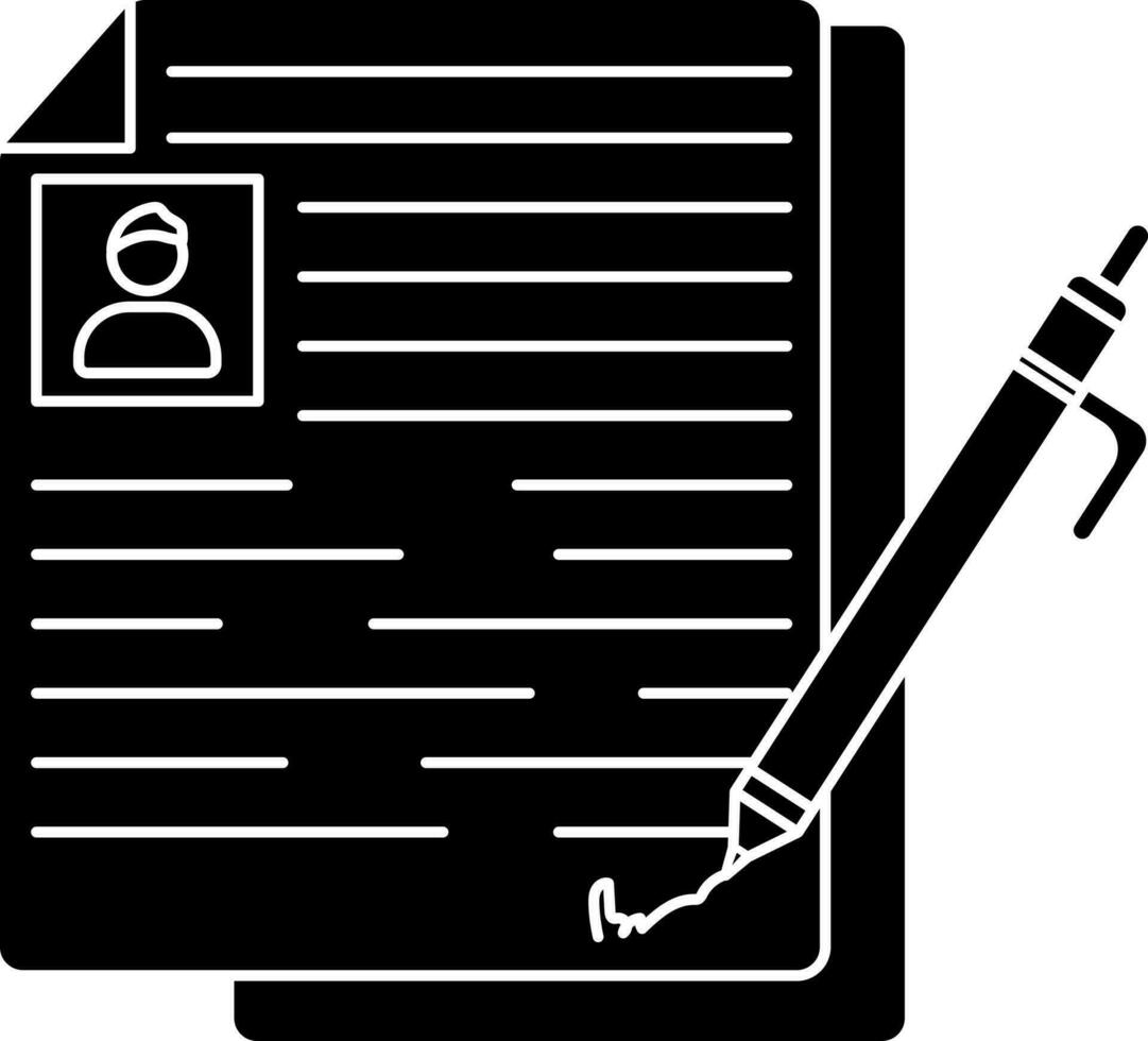 Isolated curriculum glyph icon in flat style. vector