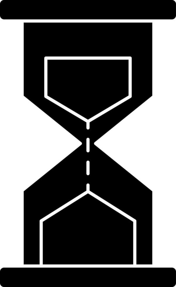 Isolated hourglass icon in glyph style. vector