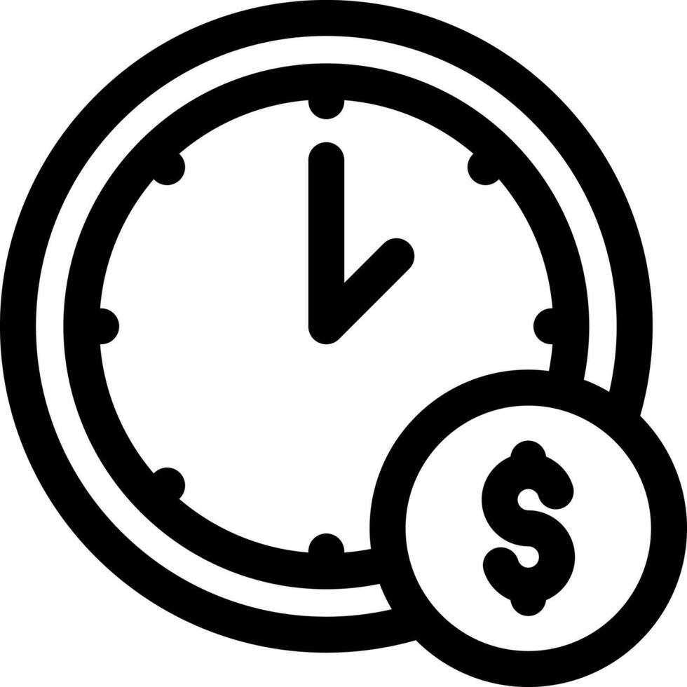 Time is money icon in line art. vector