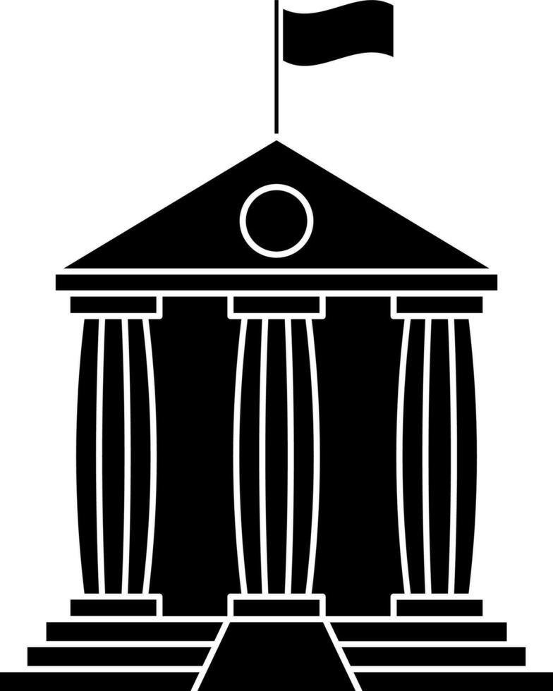 Illustration of bank glyph icon. vector