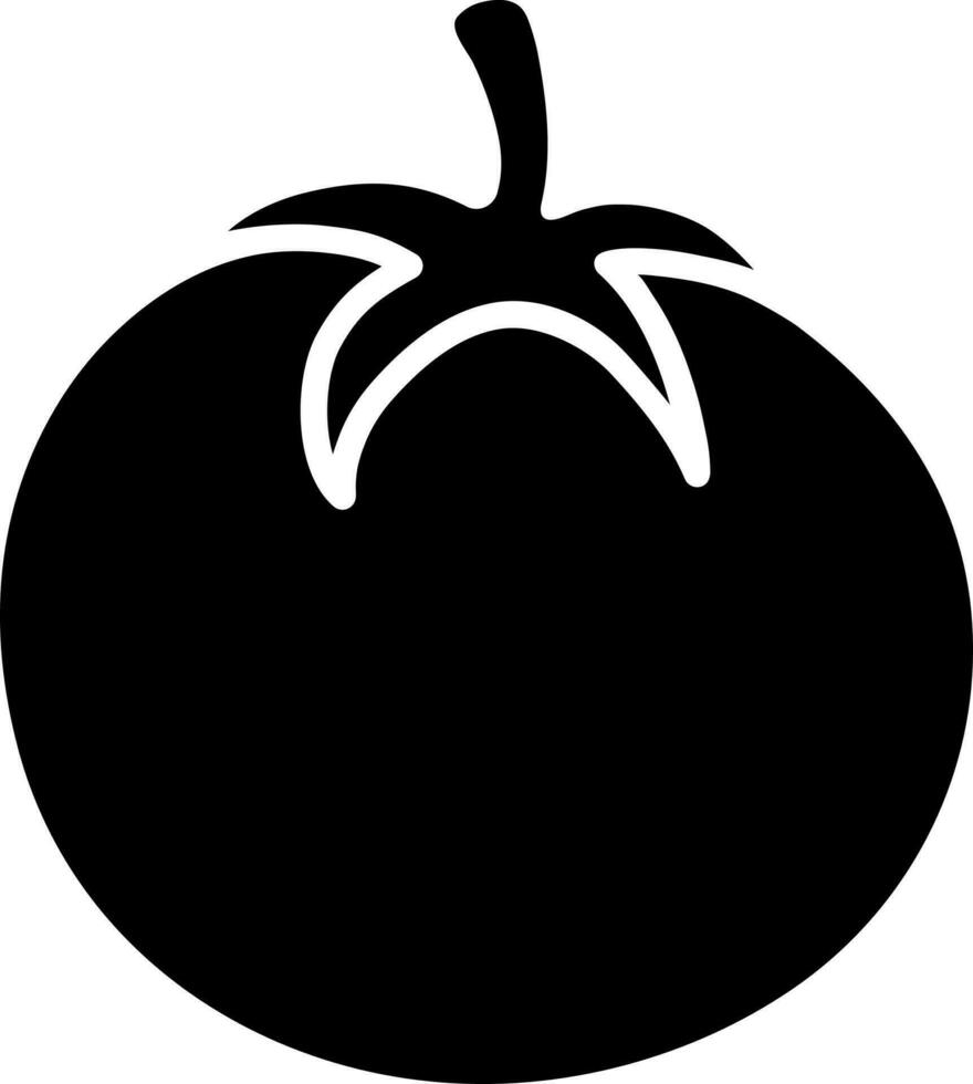 Glyph illustration of tomato icon. vector