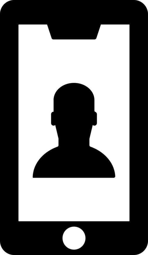 User profile in smart phone icon. vector