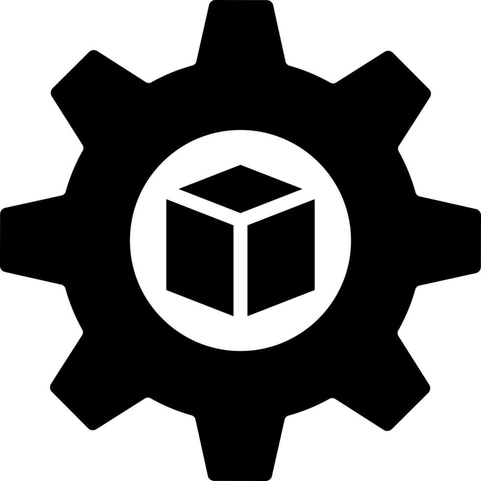 Blockchain service or setting glyph icon in flat style. vector