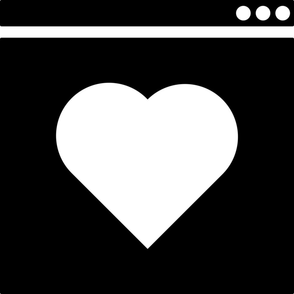 Favorite website icon in Black and White color. vector