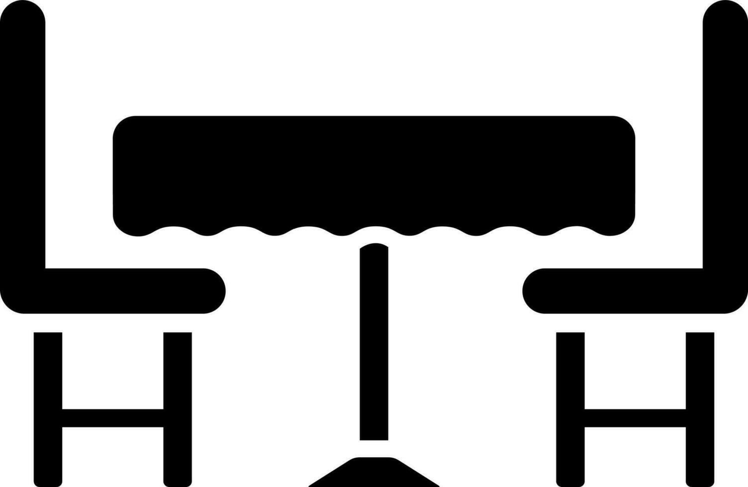 Restaurant dinner table icon or symbol. vector