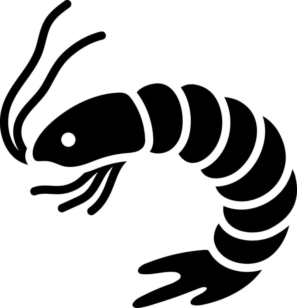 Illustration of shrimp icon. vector