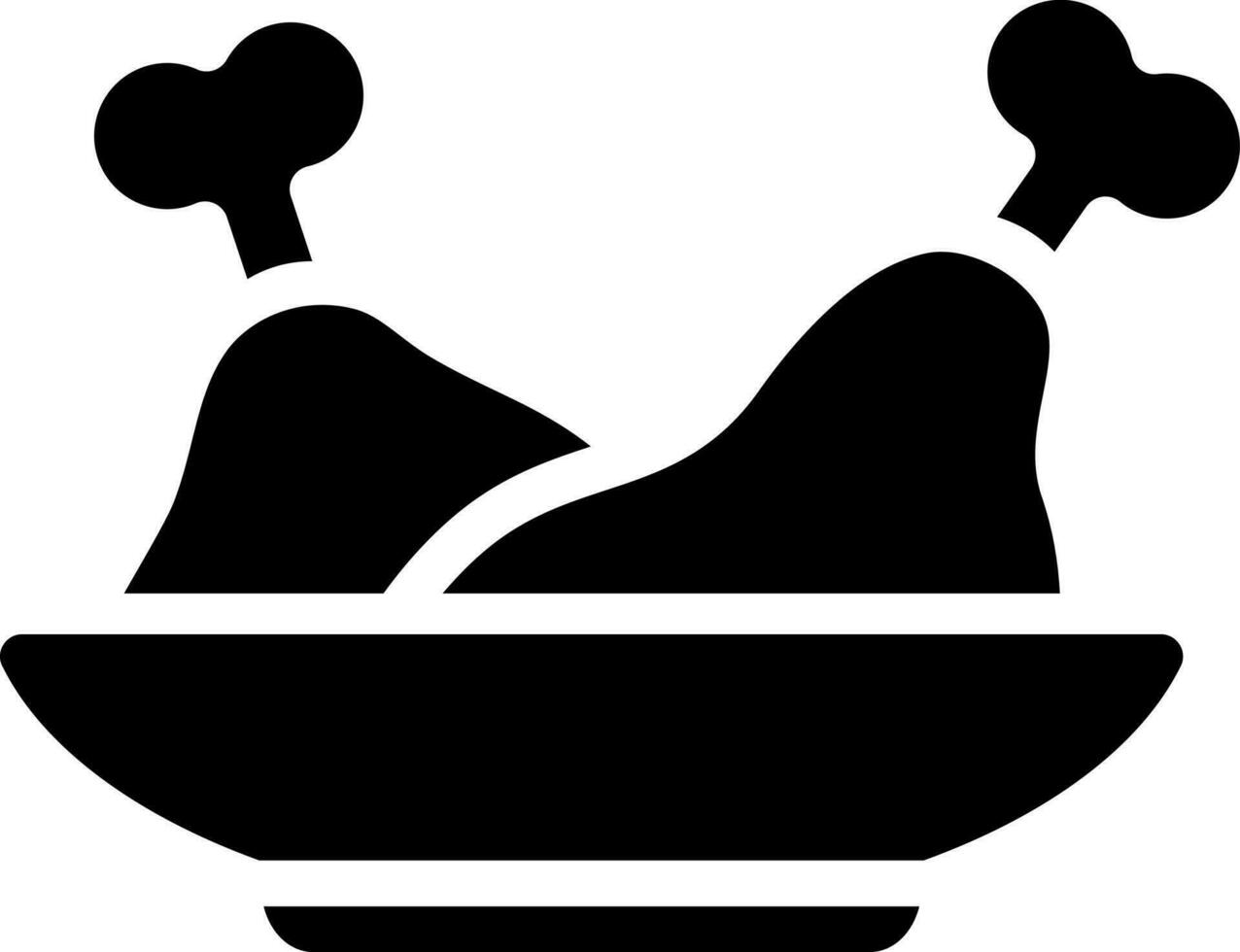 Glyph illustration of chicken icon. vector