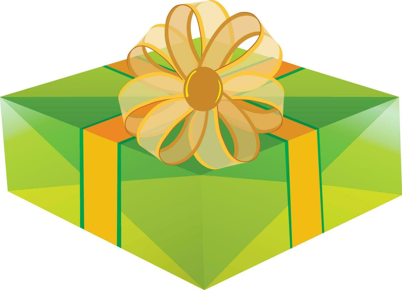 hermosa 3d brillante verde regalo caja. vector