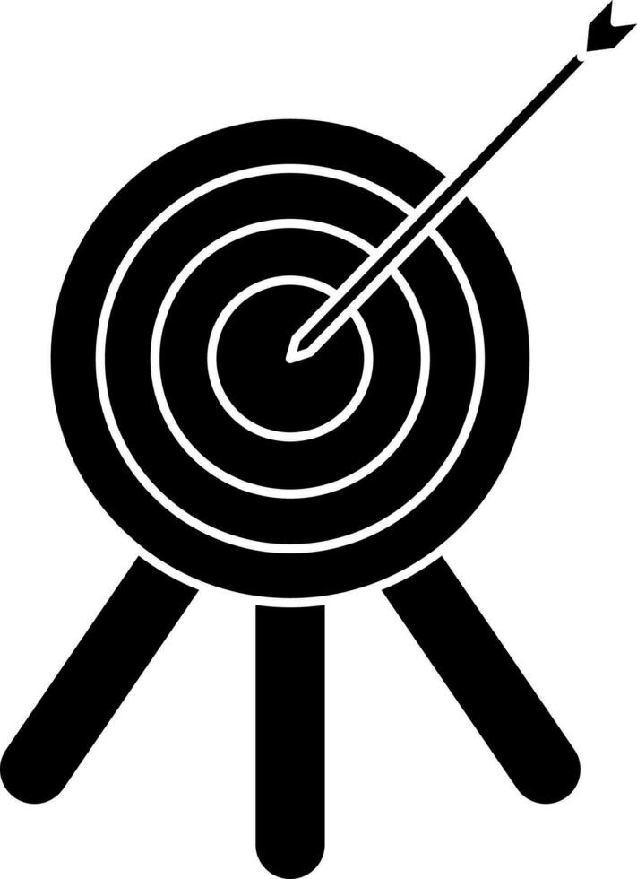 Target with dart in bullseye icon or symbol. vector