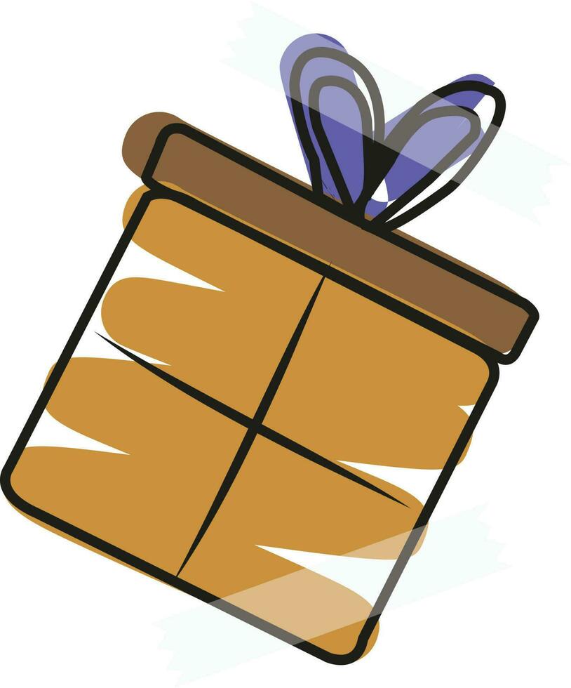 Gift box in brown colour. vector