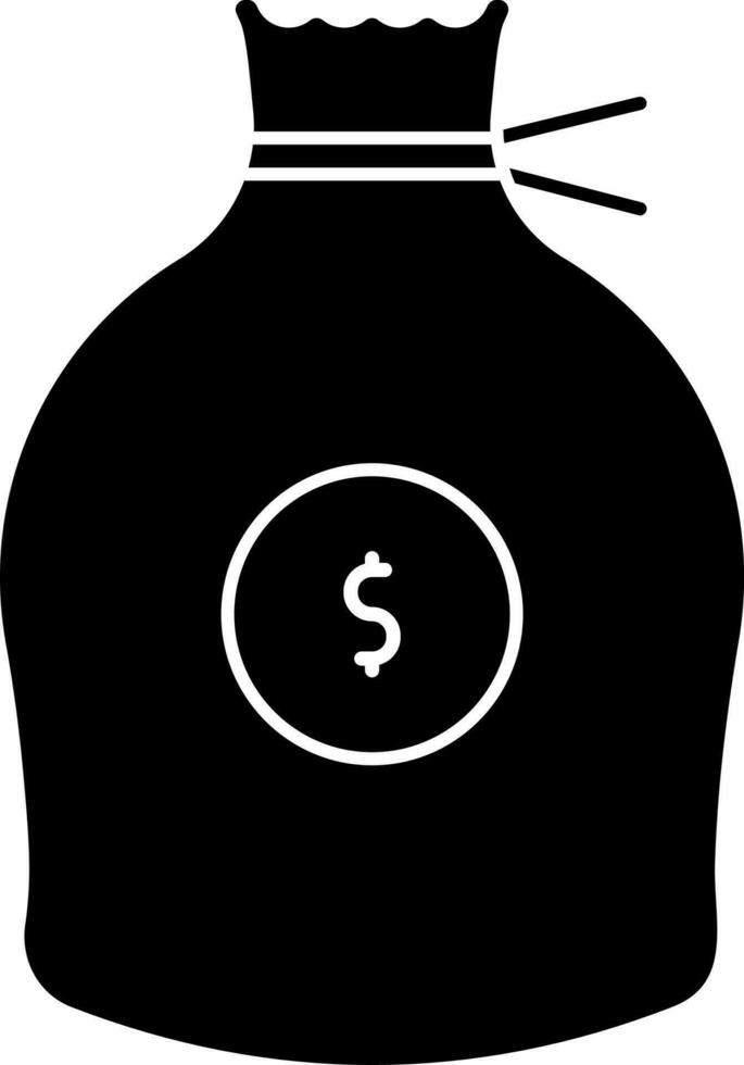 plano estilo dinero bolso icono o símbolo. vector