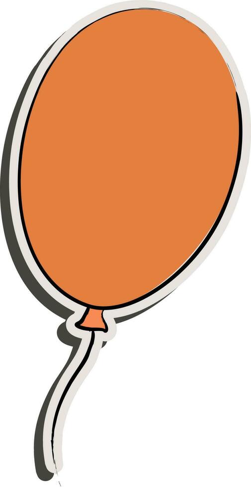 Orange paper cut balloon. vector