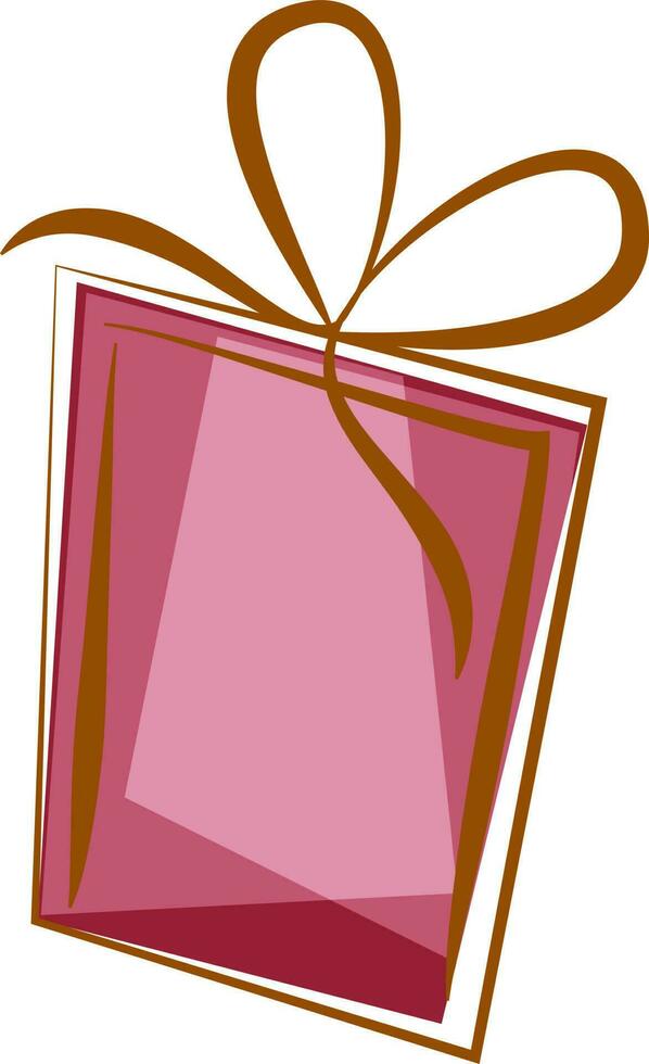 plano estilo en brillante rosado regalo caja. vector