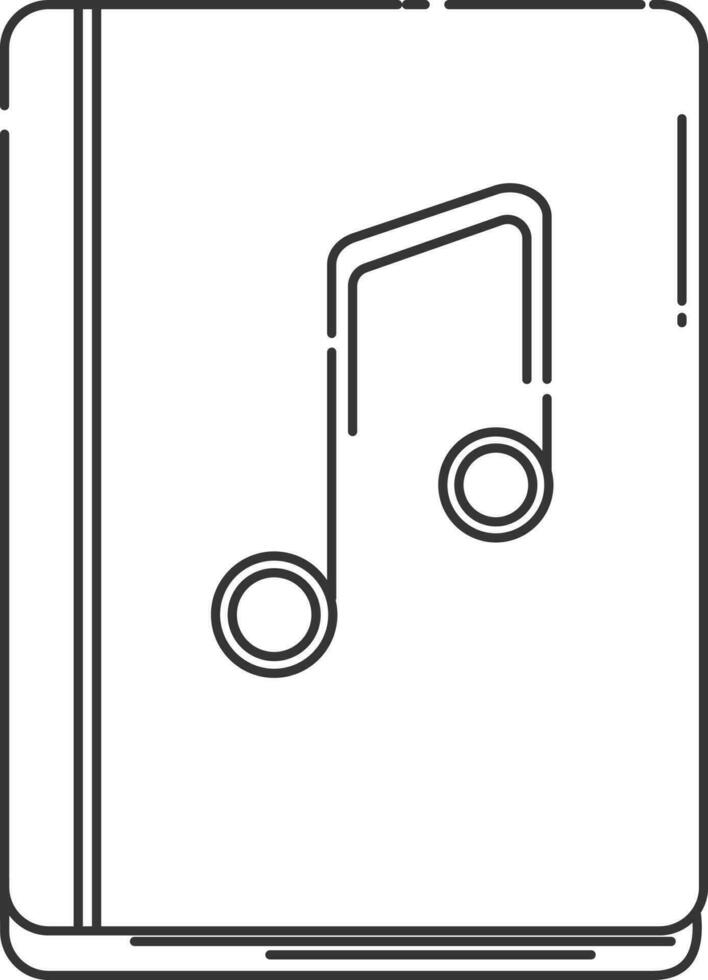 Music book icon in line art. vector