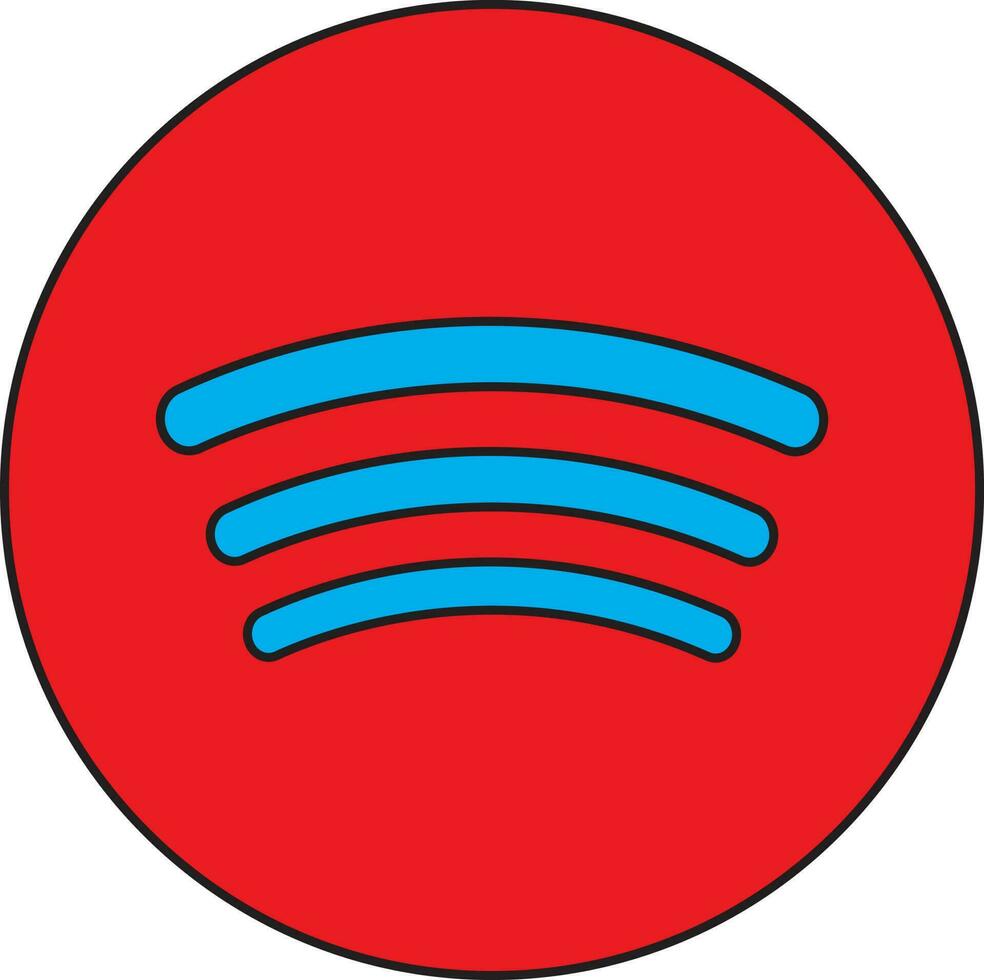 rojo y azul Spotify logo. vector