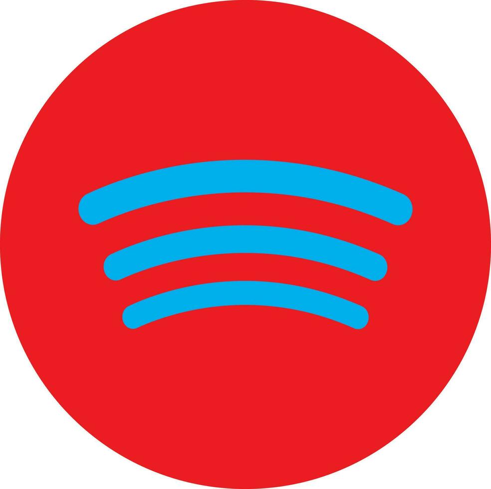 Red and blue spotify logo. vector