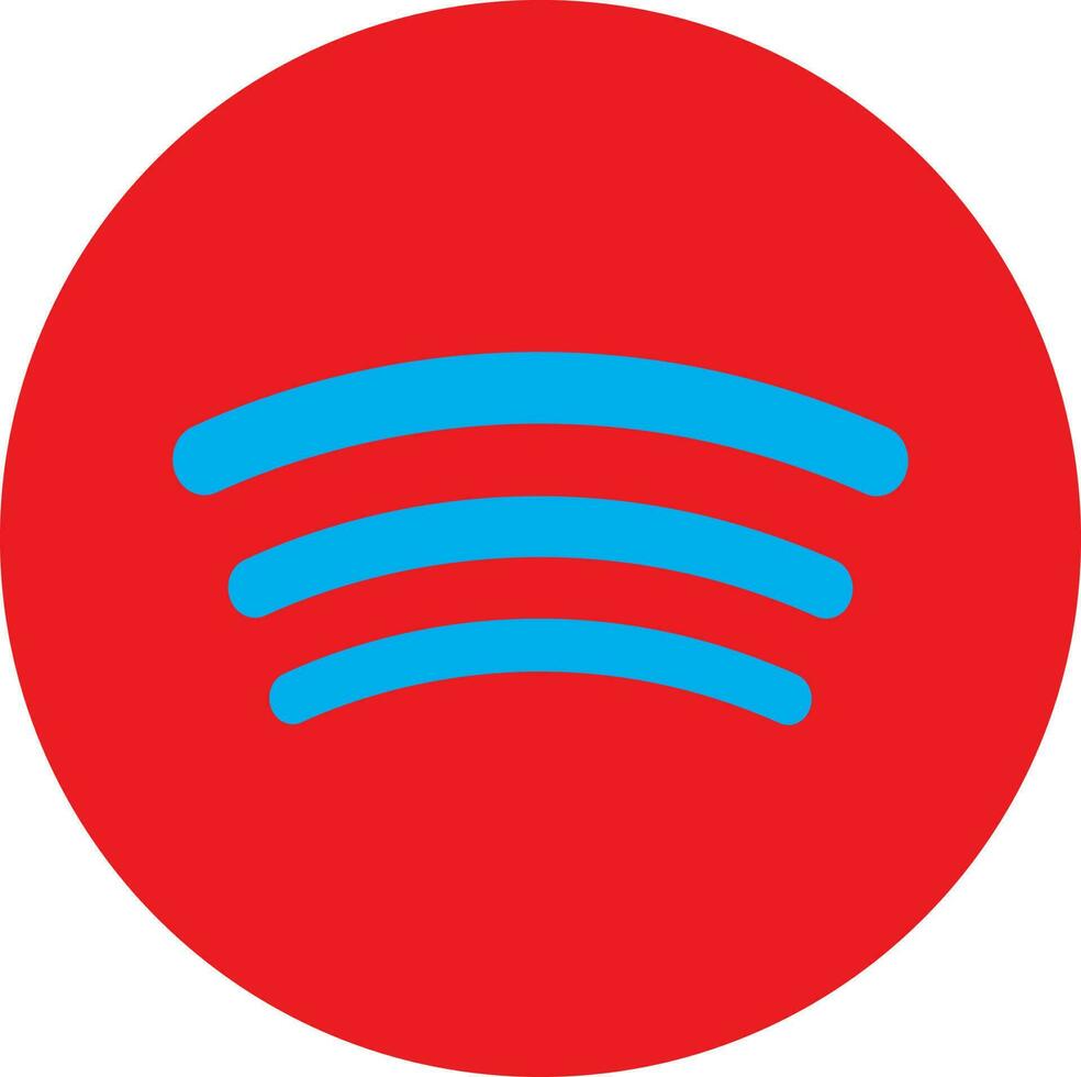 rojo y azul Spotify logo. vector