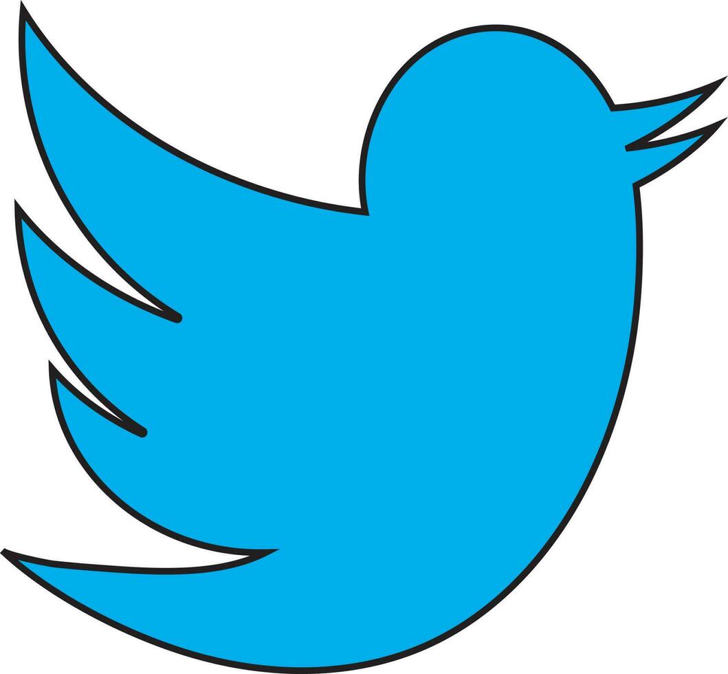 Flat style twitter bird on background. vector