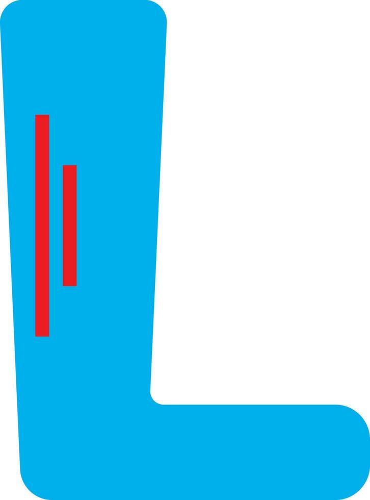 aislado azul l logo en blanco antecedentes. vector