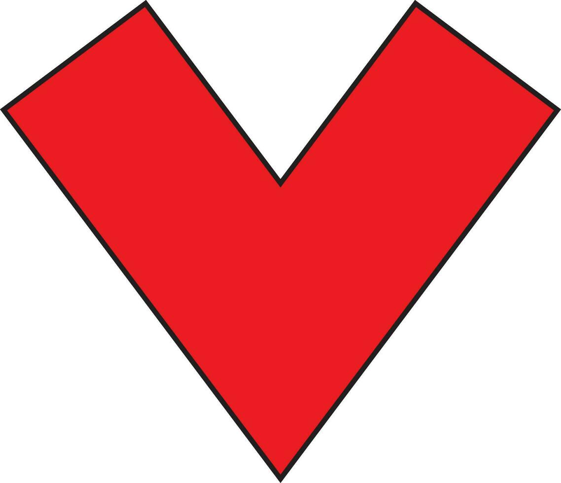 Isolated red V logo on white background. vector