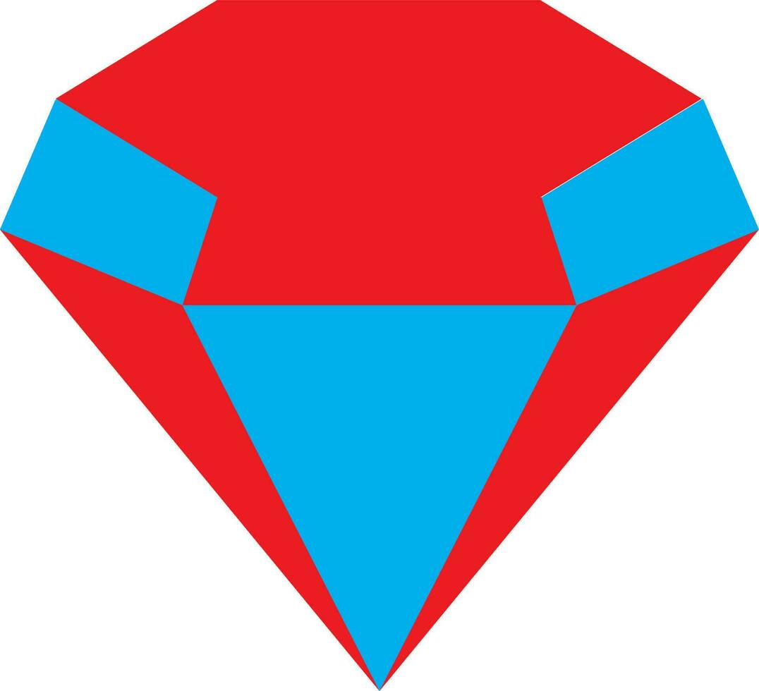 Flat style sketch in red and blue color. vector