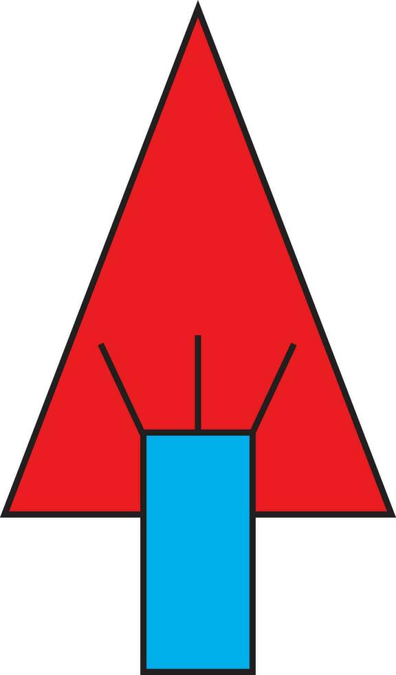 Red and blue forrst in flat style. vector