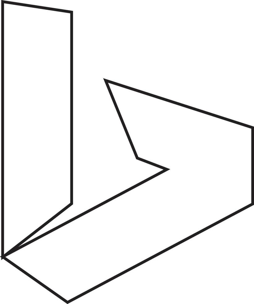 Black line art bing logo on white background. vector