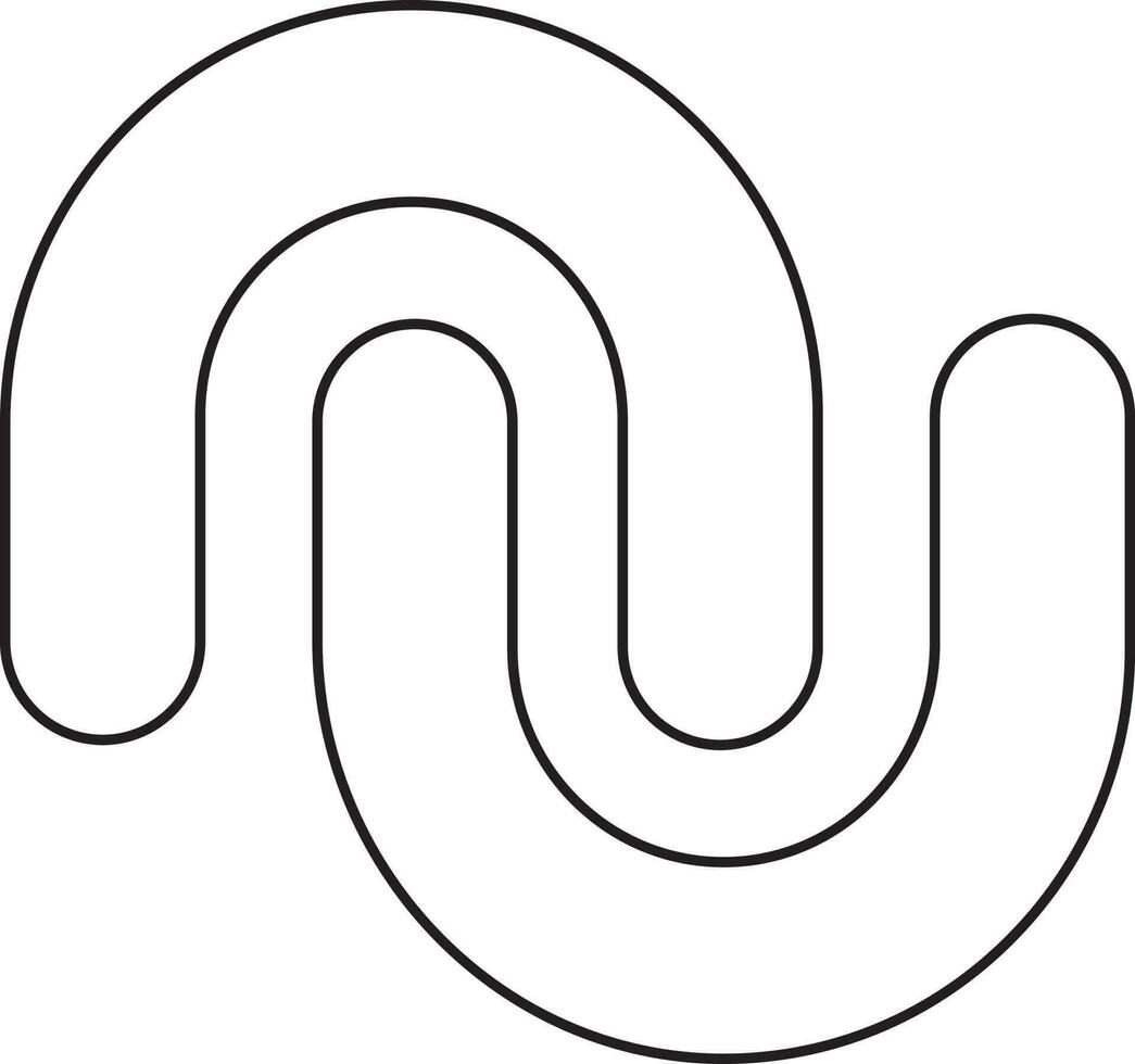 Black line art shazam on white background. vector