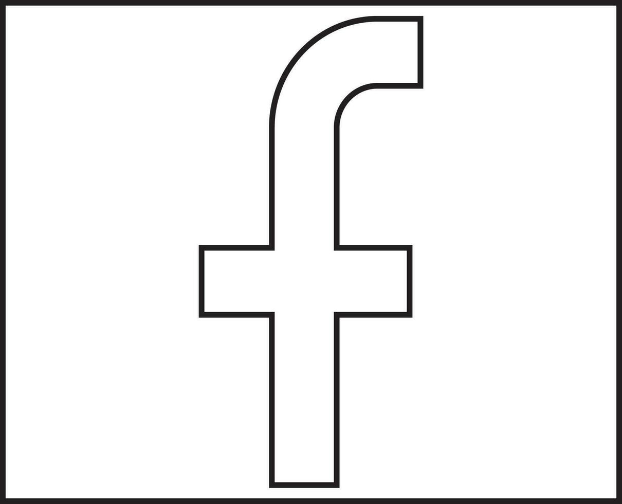 Isolated facebook logo in line art illustration. vector