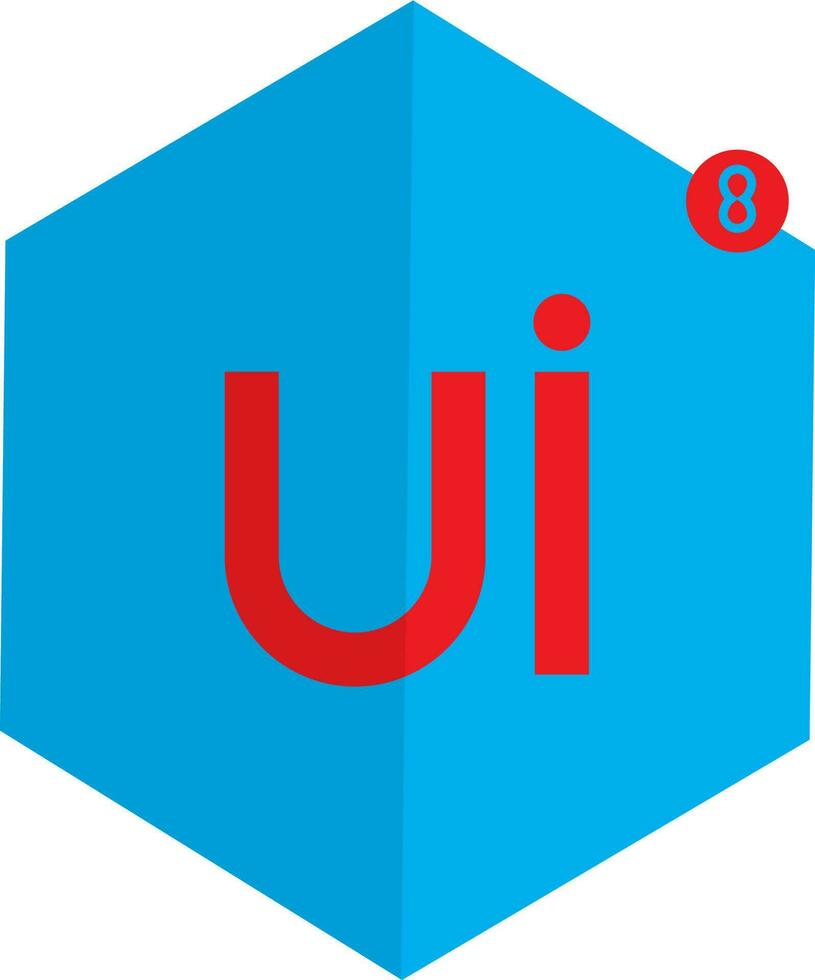 ui8 logo en plano estilo ilustración. vector