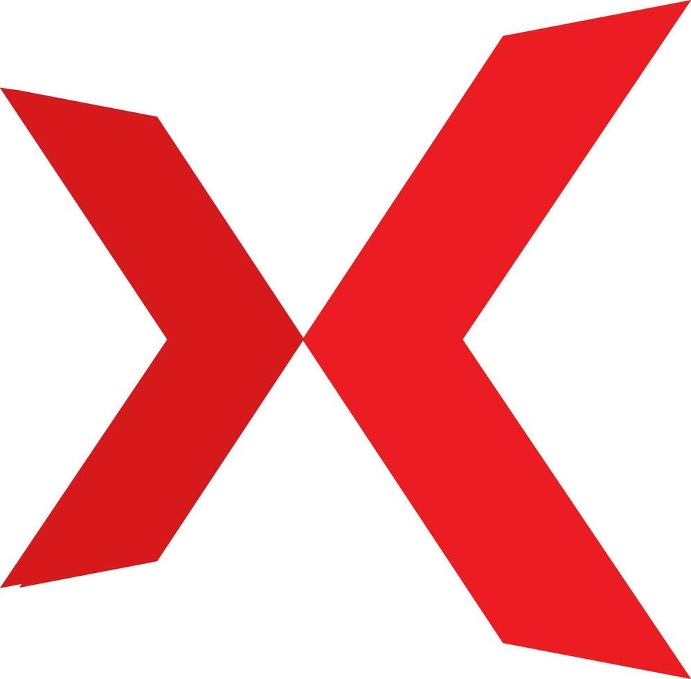 Red Xing logo on white background. vector