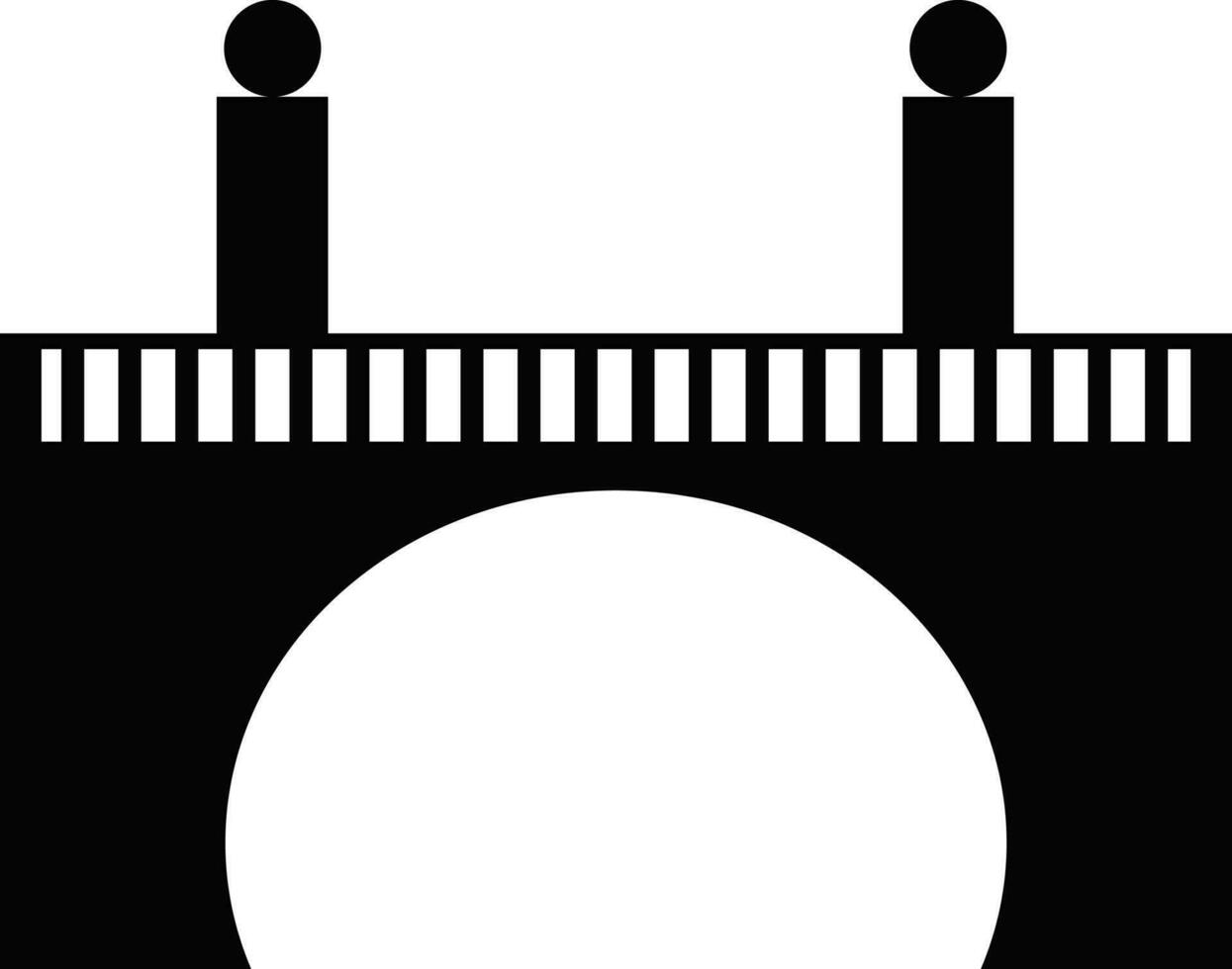 Tunnel bridge made with black and white color. vector