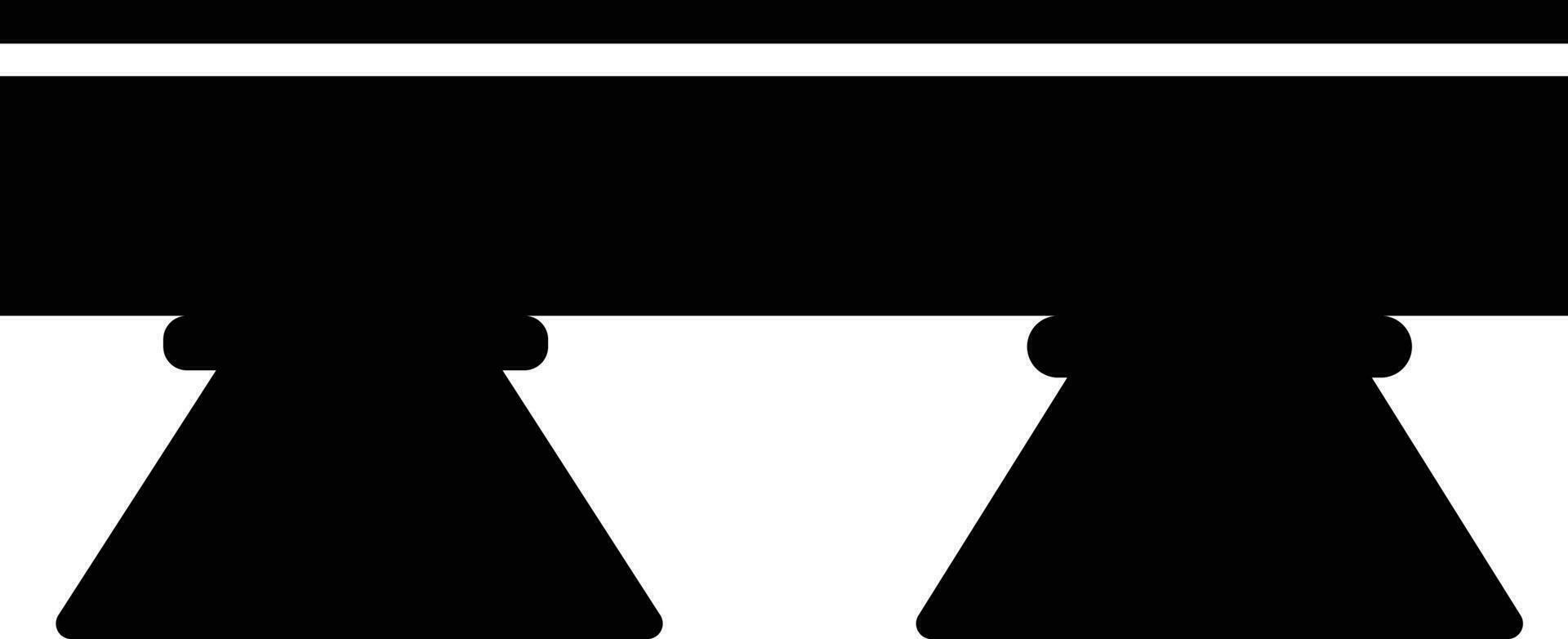 Black color pictogram of bridge in flat style. vector