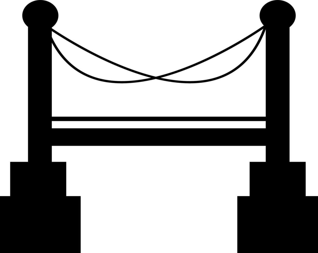 Isolated illustration of bridge in black color. vector