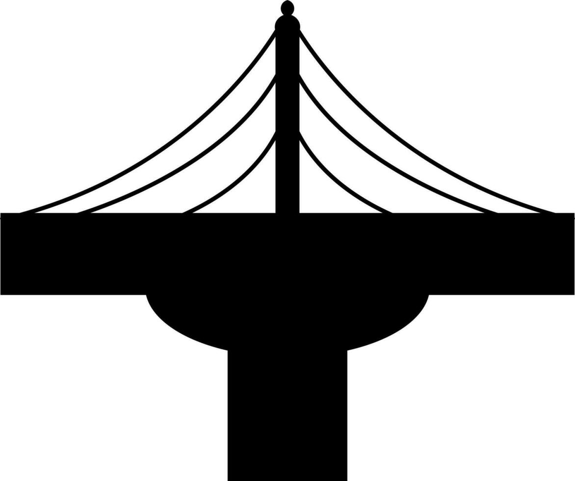 icono de un moderno puente aislado en negro color. vector
