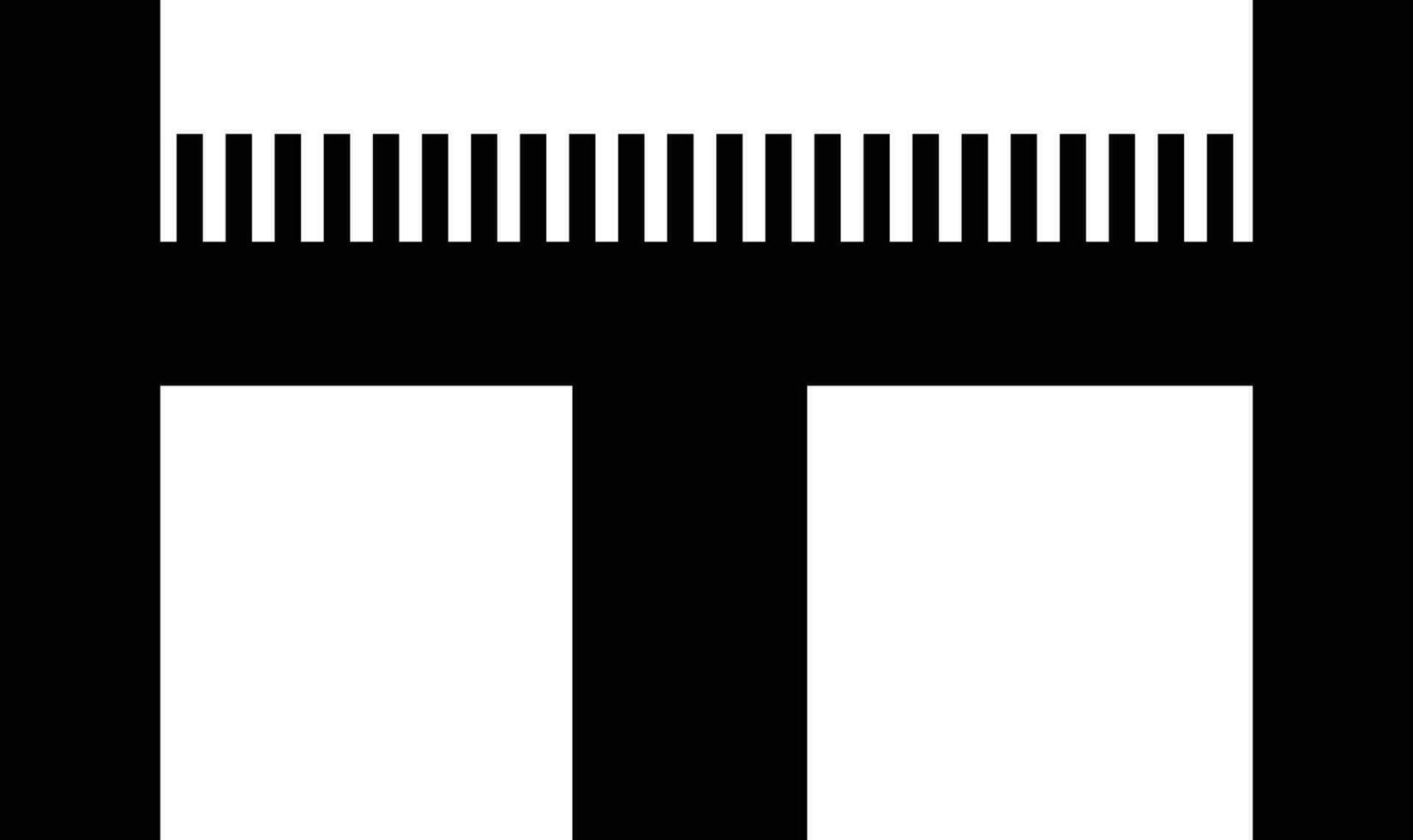Flat design of bridge in black color. vector