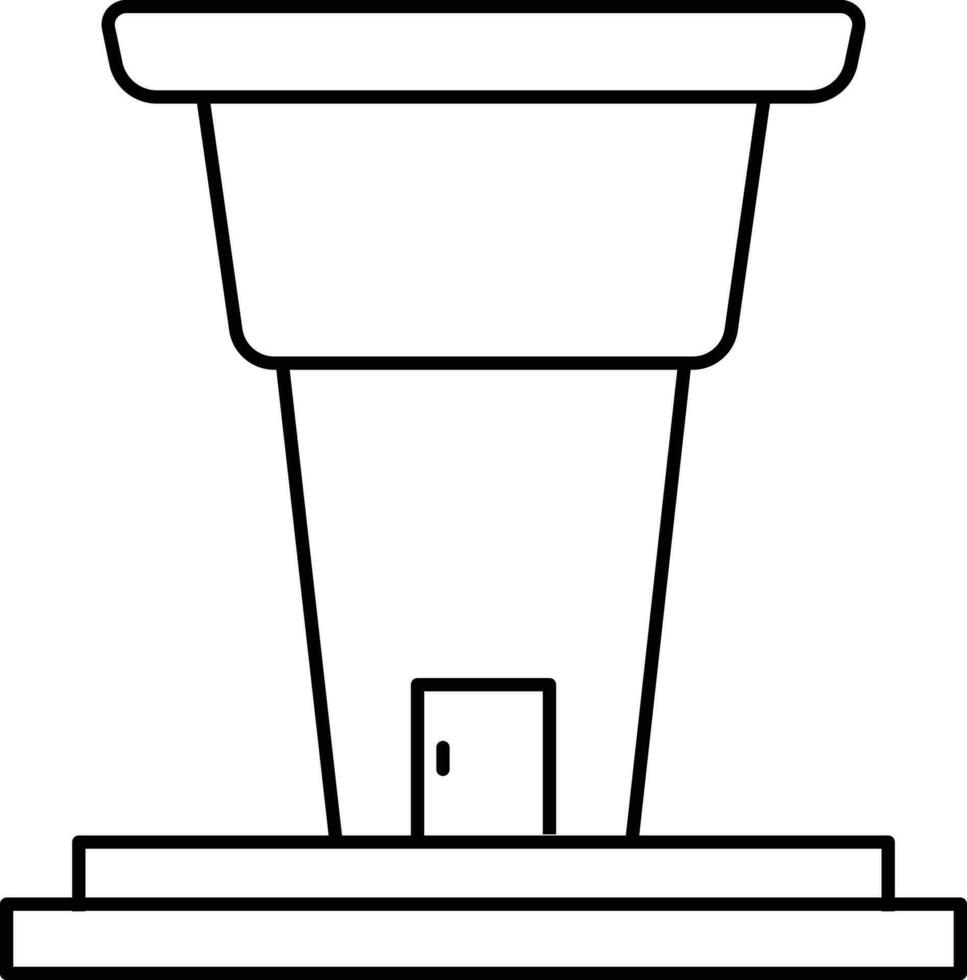 Illustration of a shop in black line art. vector