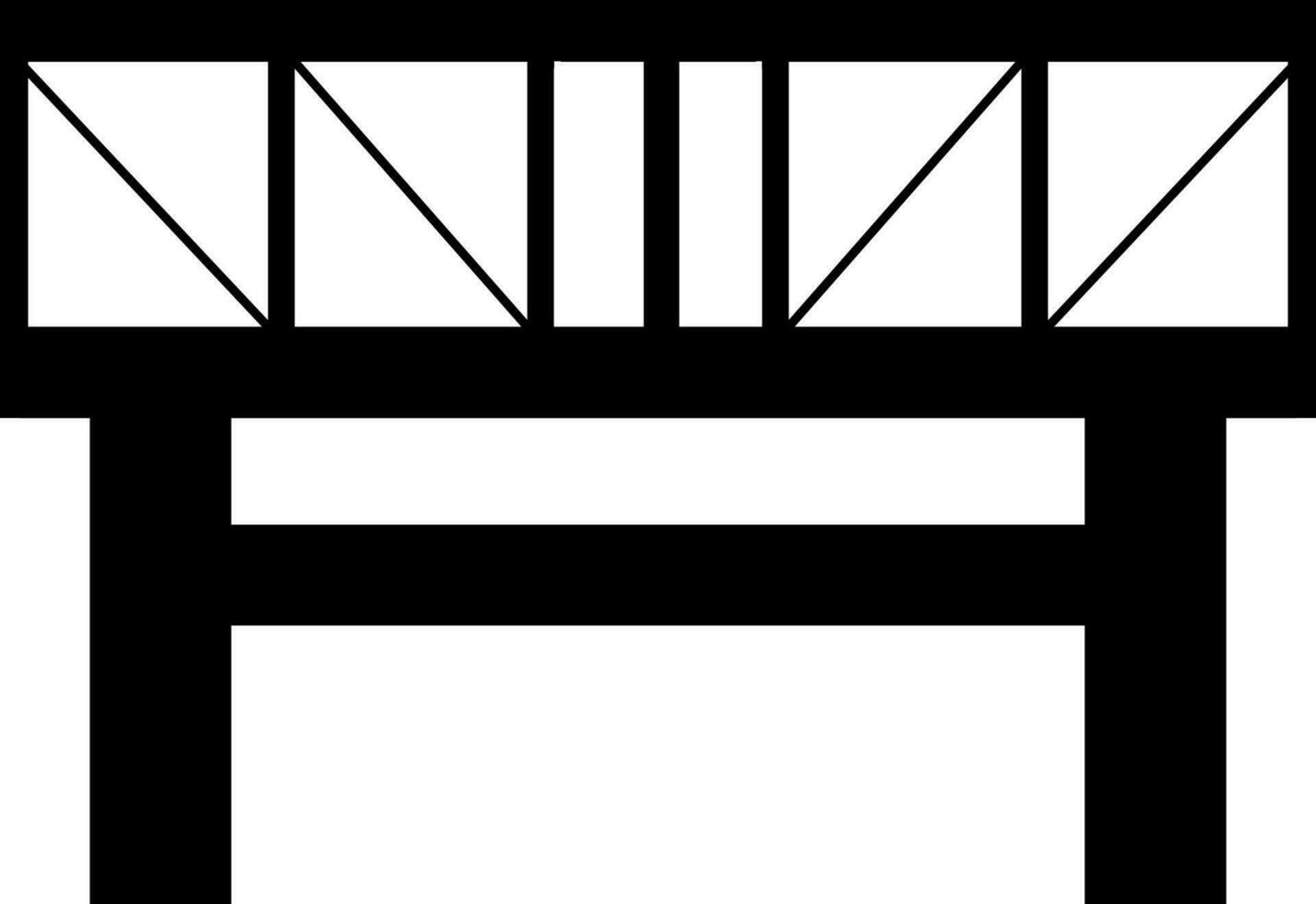 Iron bridge icon isolated in flat style. vector