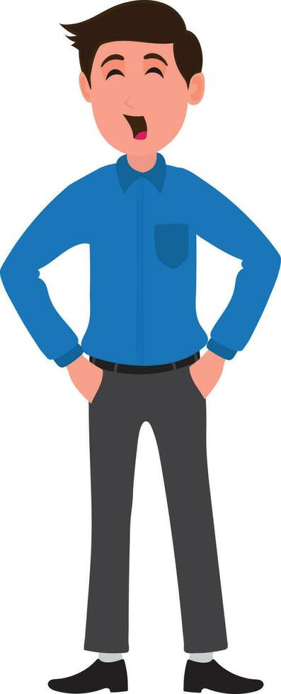 Happy businessman character. vector