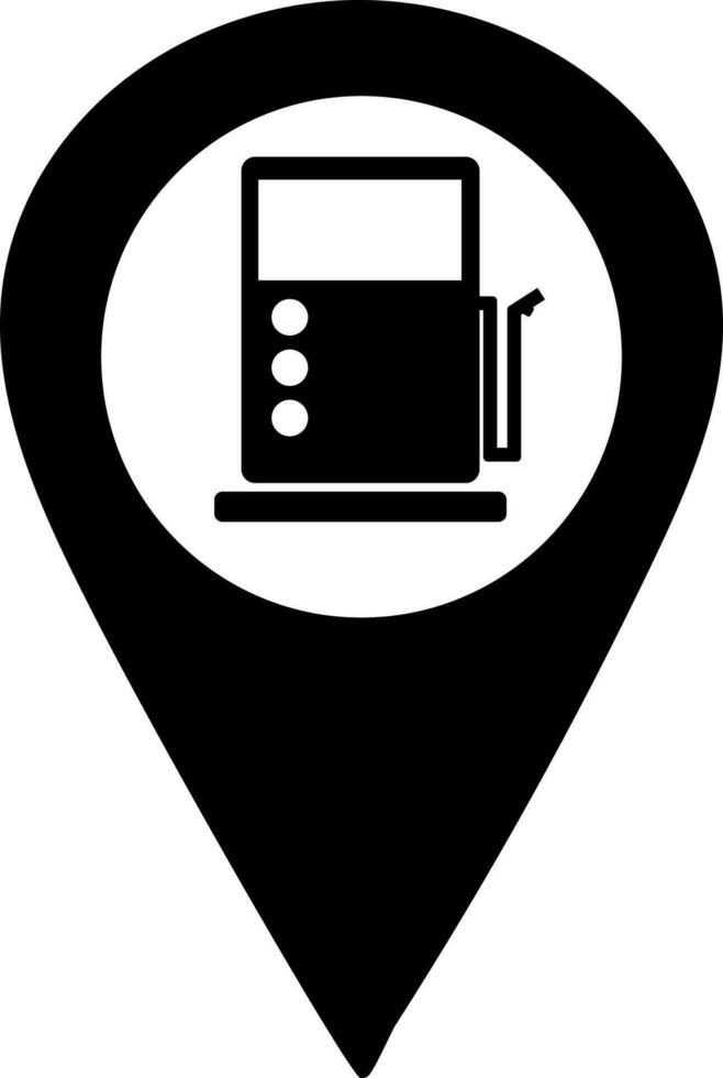 Fuel pump GPS location pin icon in flat style. vector