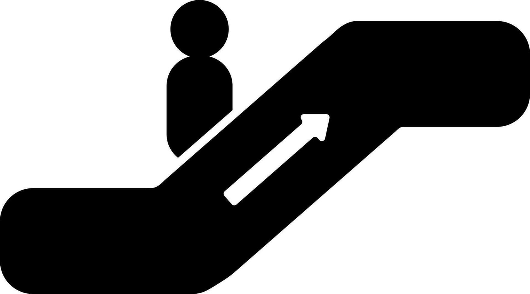 Flat illustration of escalator icon or symbol. vector