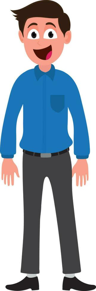 Cartoon character of a young standing man. vector
