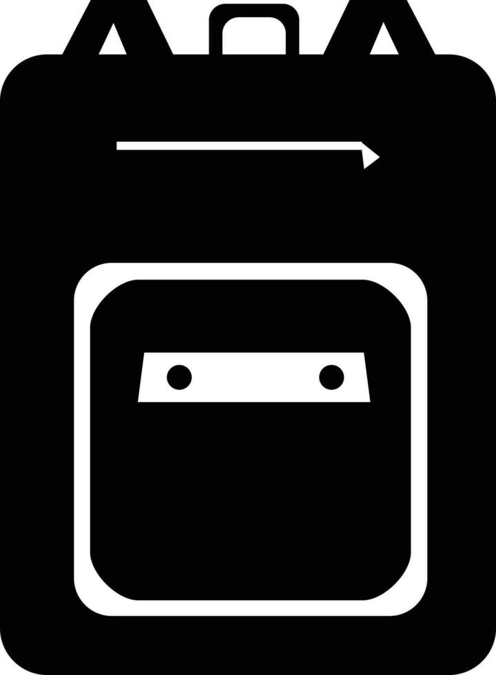 Vector illustration of backpack icon in glyph style.